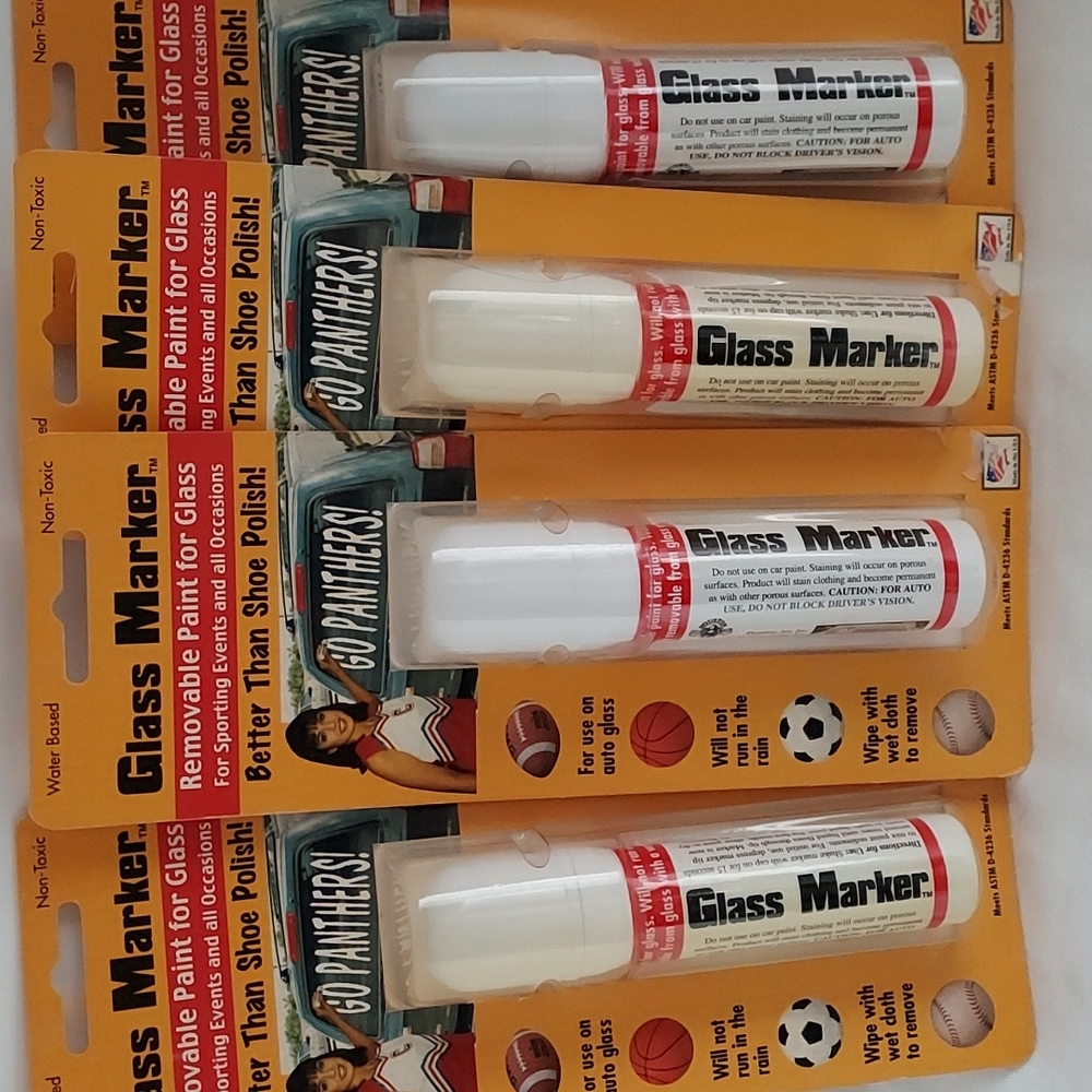 4pk. White Glass Sponge Marker Removable Paint for Glass